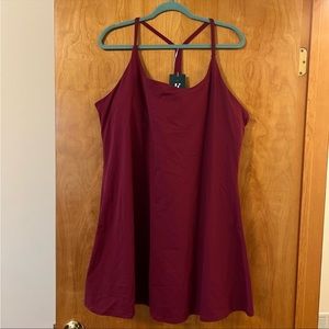 Halara Curve Everyday Cloudful Wannabe 2-in-1 Activity Dress 3X Burgundy